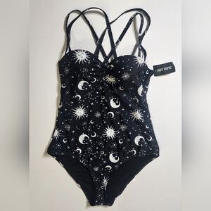 NWT Celestial Moon & Stars One Piece Bathing Suit ~ Hot Topic